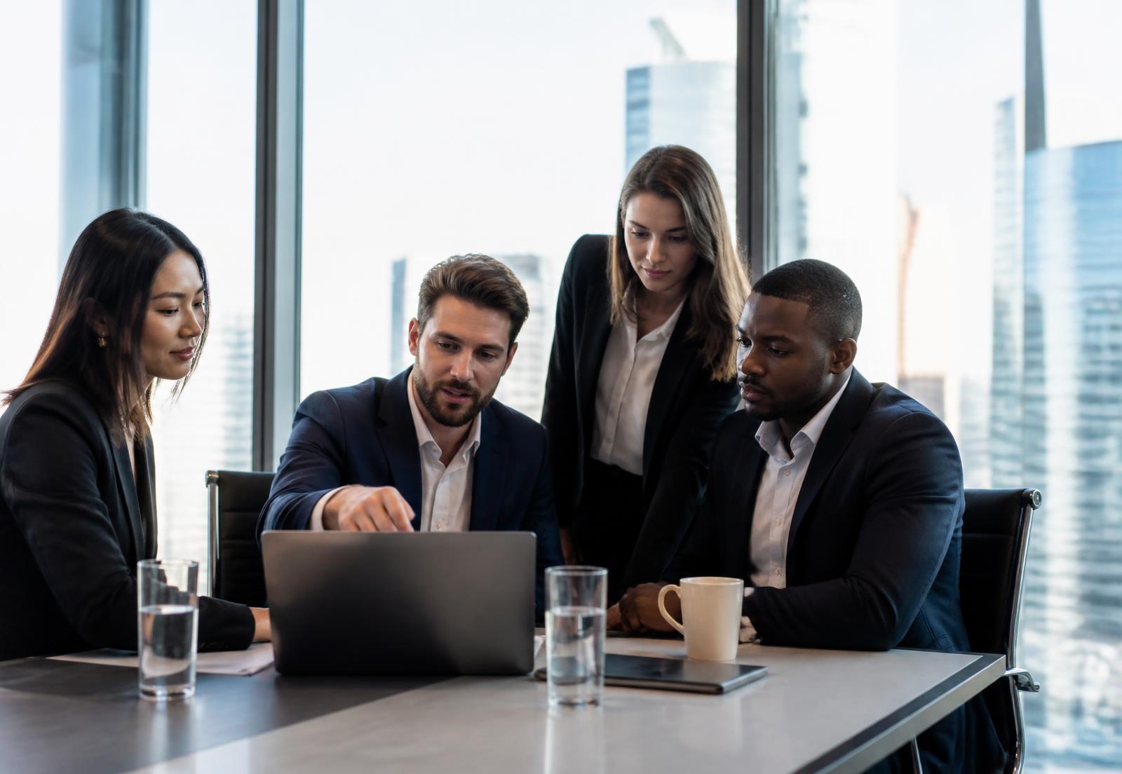 International entrepreneurs working together in a modern office